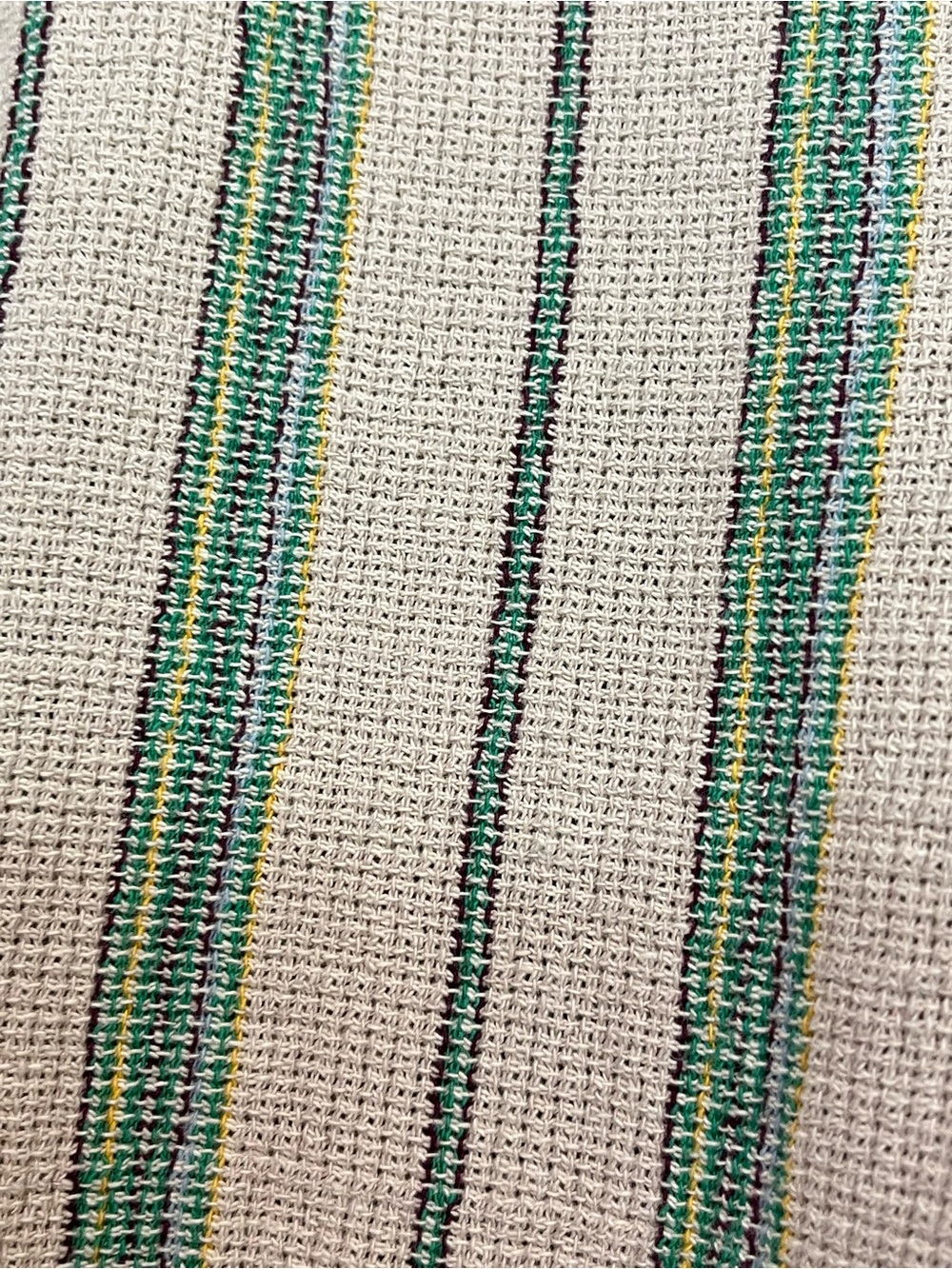Zara Beth Pant - Cream Pants with Green Vertical Stripes - Picture 6 of 16